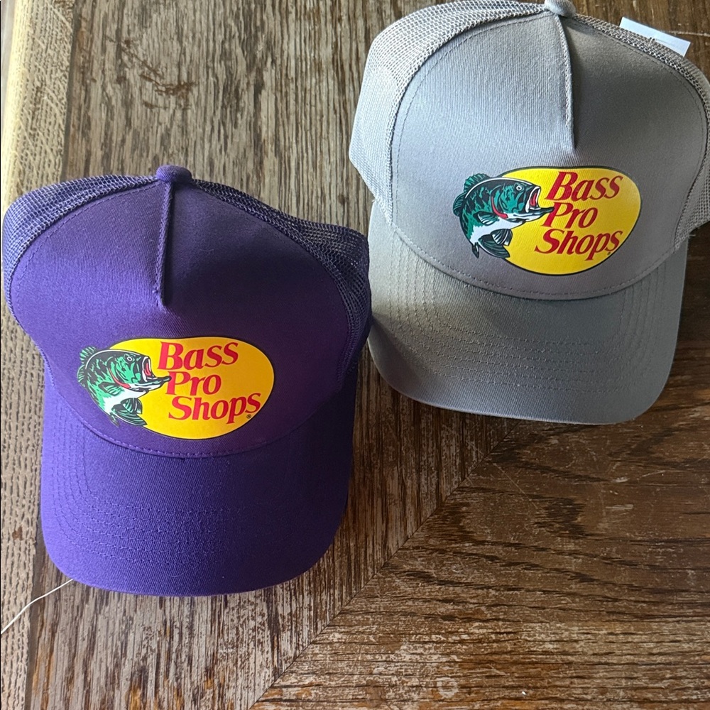 Bass Pro Shops Purple and Gray Logo Trucker Hats